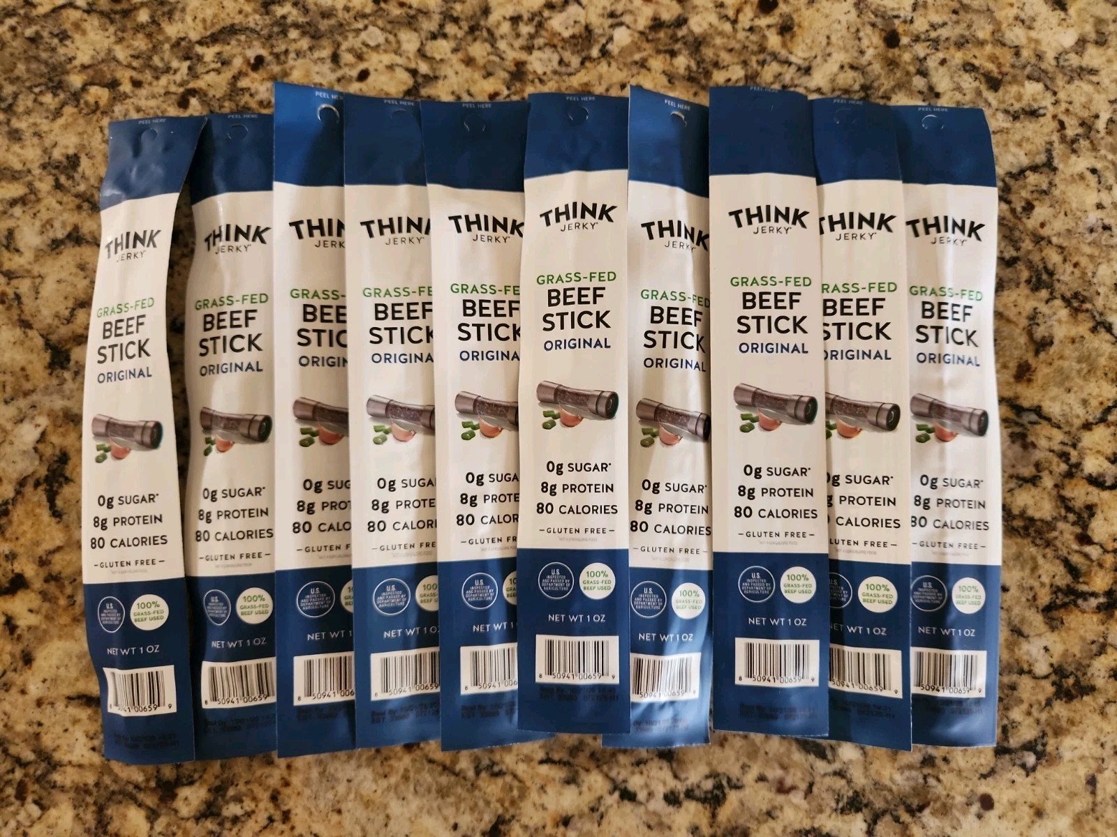 10 1 OZ Think Jerky Original Beef Sticks, Gluten No Nitrates Keto Paleo