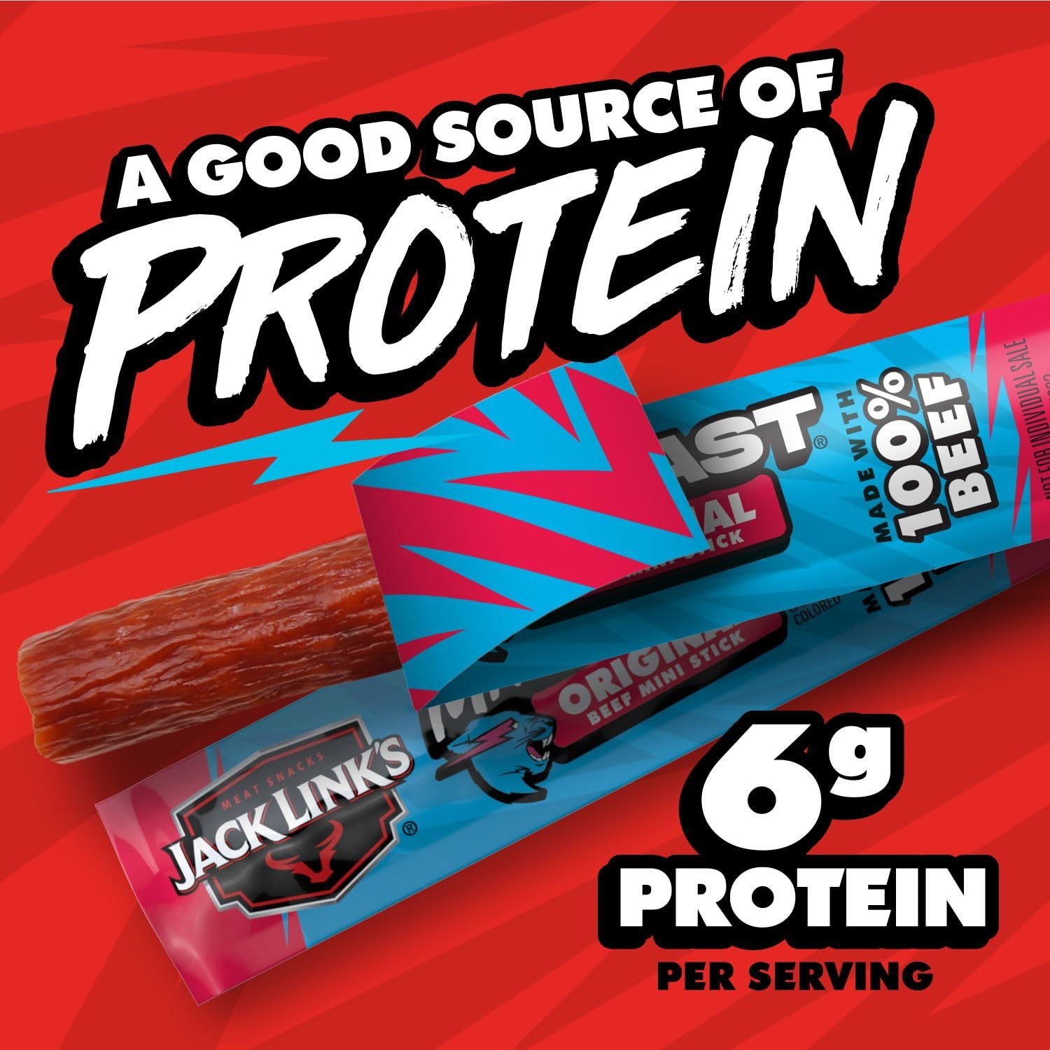 High Protein Mini Beef Sticks MrBeast 12 Pack Flavor