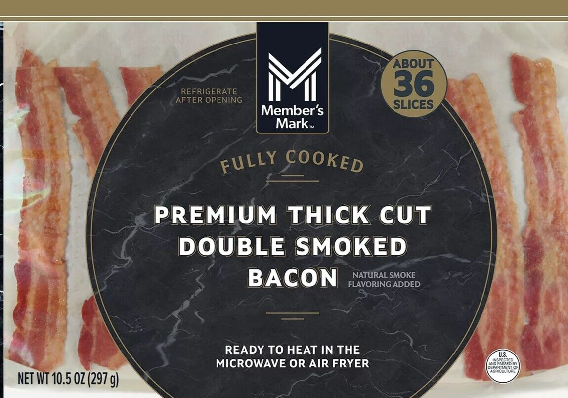 Member’s Mark Premium Fully-Cooked Thick Cut Double-Smoked Bacon, 10.5 Ounce