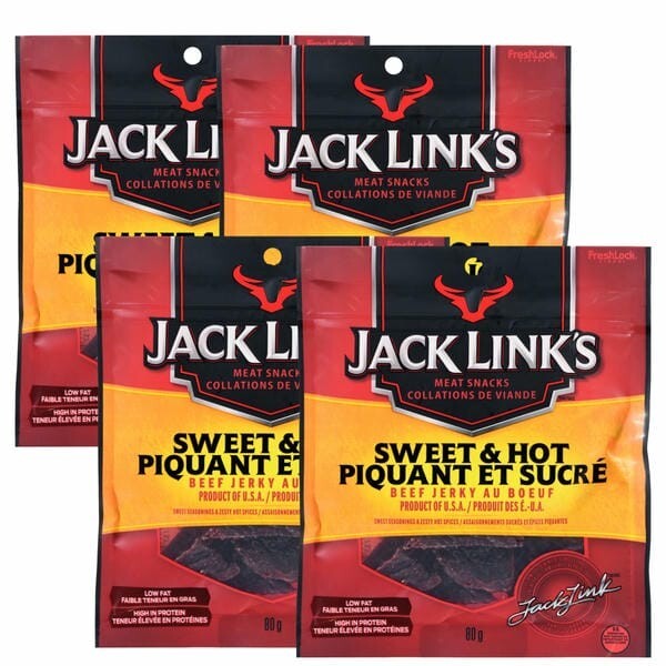 Jack Links Sweet & Hot Beef Jerky Quality Bulk Large 80g/2.82oz (2/Case)