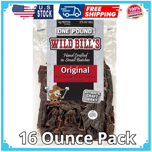 Wild Bill’S Hickory Smoked Beef Jerky Pieces 16 Ounce Pack