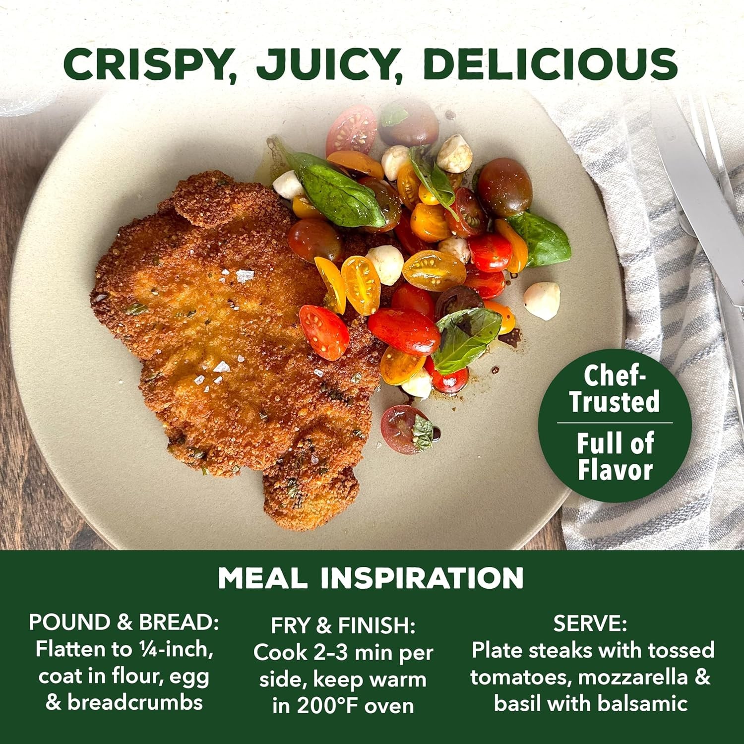 Boneless Pork Shoulder Steaks, 12 oz Each – Pack of 2 – Juicy Flavor