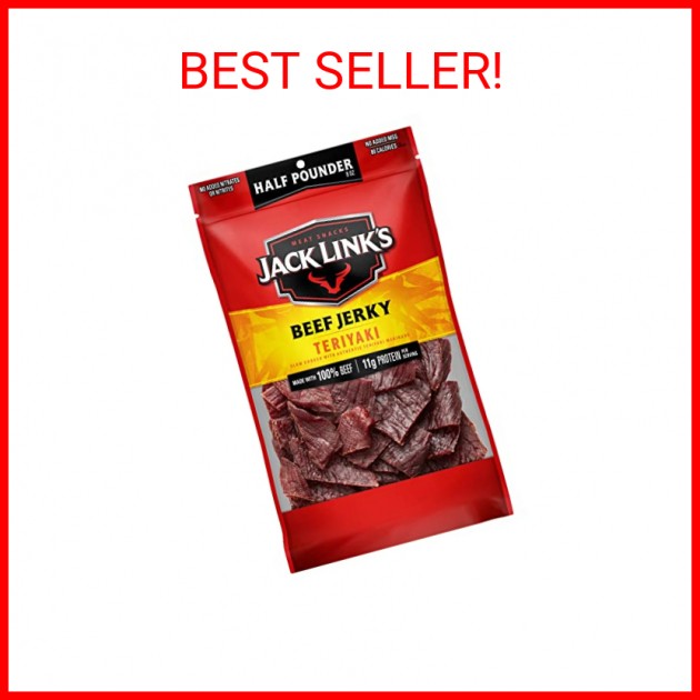 Jack Link’s Beef Jerky, Teriyaki, Half Pounder Large Jerky Bag – Flavorful Meat