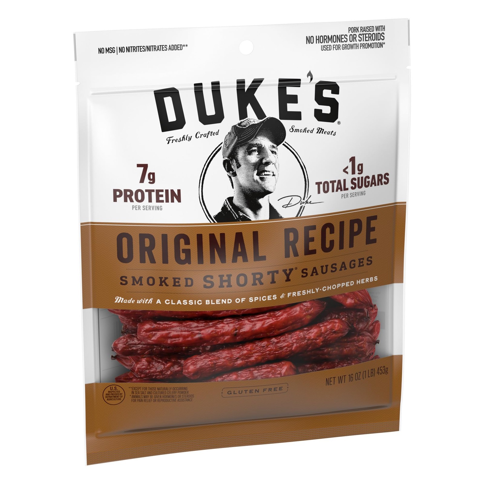 Duke’s Pork Original Smoked Shorty Sausages, 7g Protein 16 Ounce (Pack of 1)