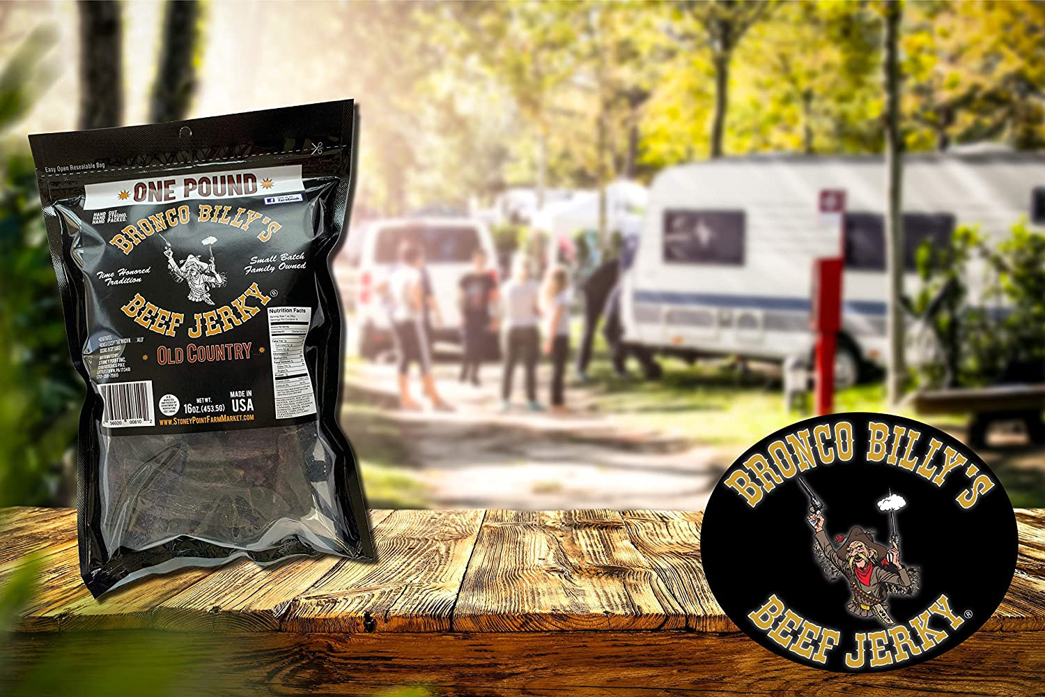 Bronco Billy's Beef Jerky Old Country One Pound Resealable Bag