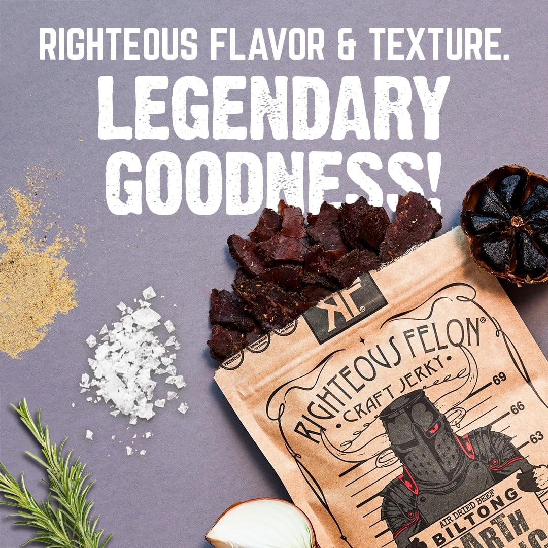 Righteous Felon Air Dried Biltong Beef Snack | KETO and PALEO | Gluten Free +…
