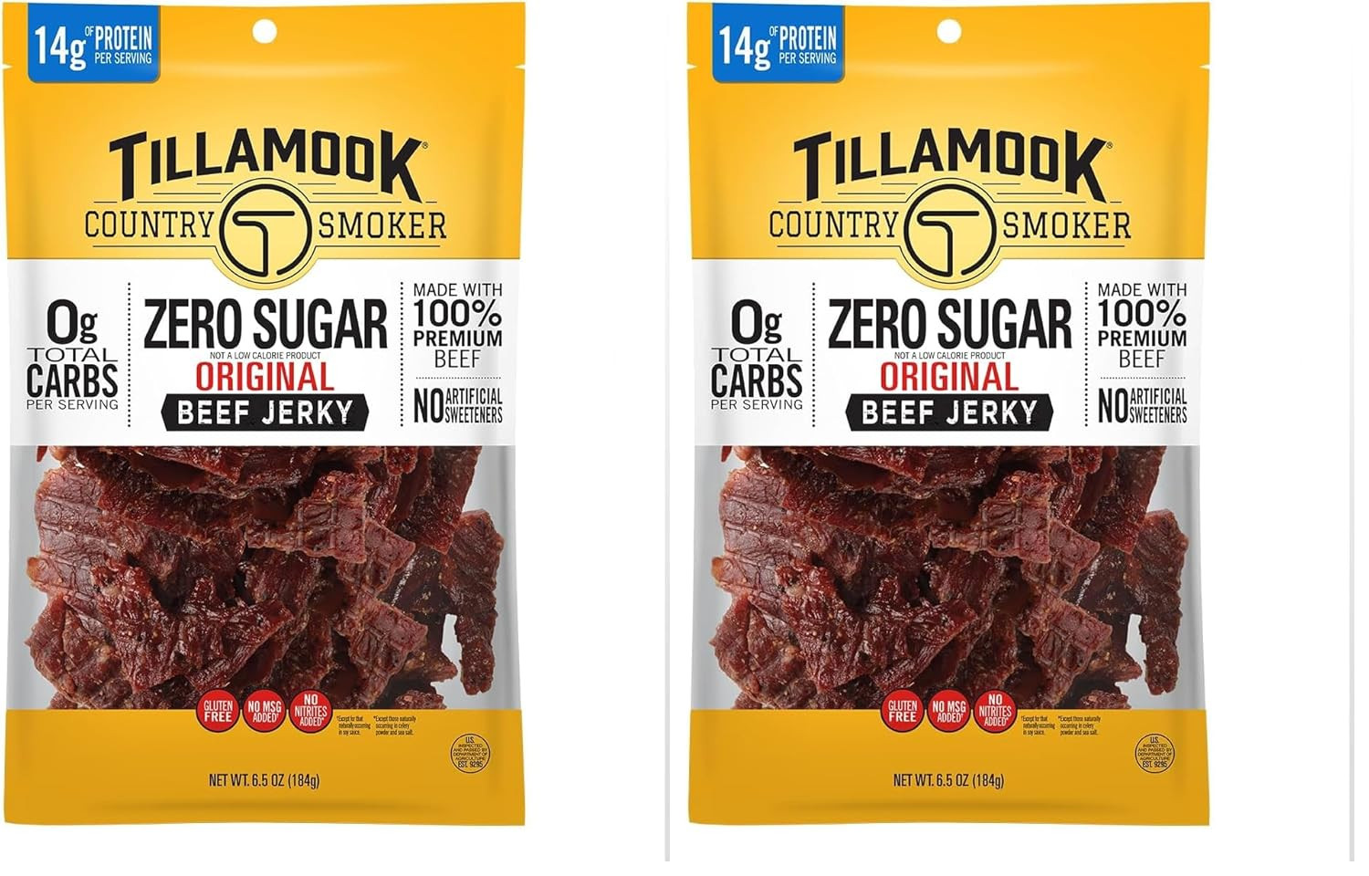 Tillamook Country Smoker Keto Friendly Zero Sugar Beef Jerky, Teriyaki, 6.5 Ounc