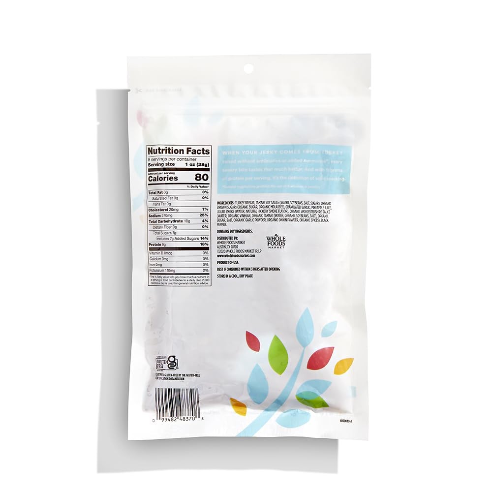 365 by Whole Foods Market, Original Turkey Jerky, 8 OZ 8 Ounce (Pack of 1)