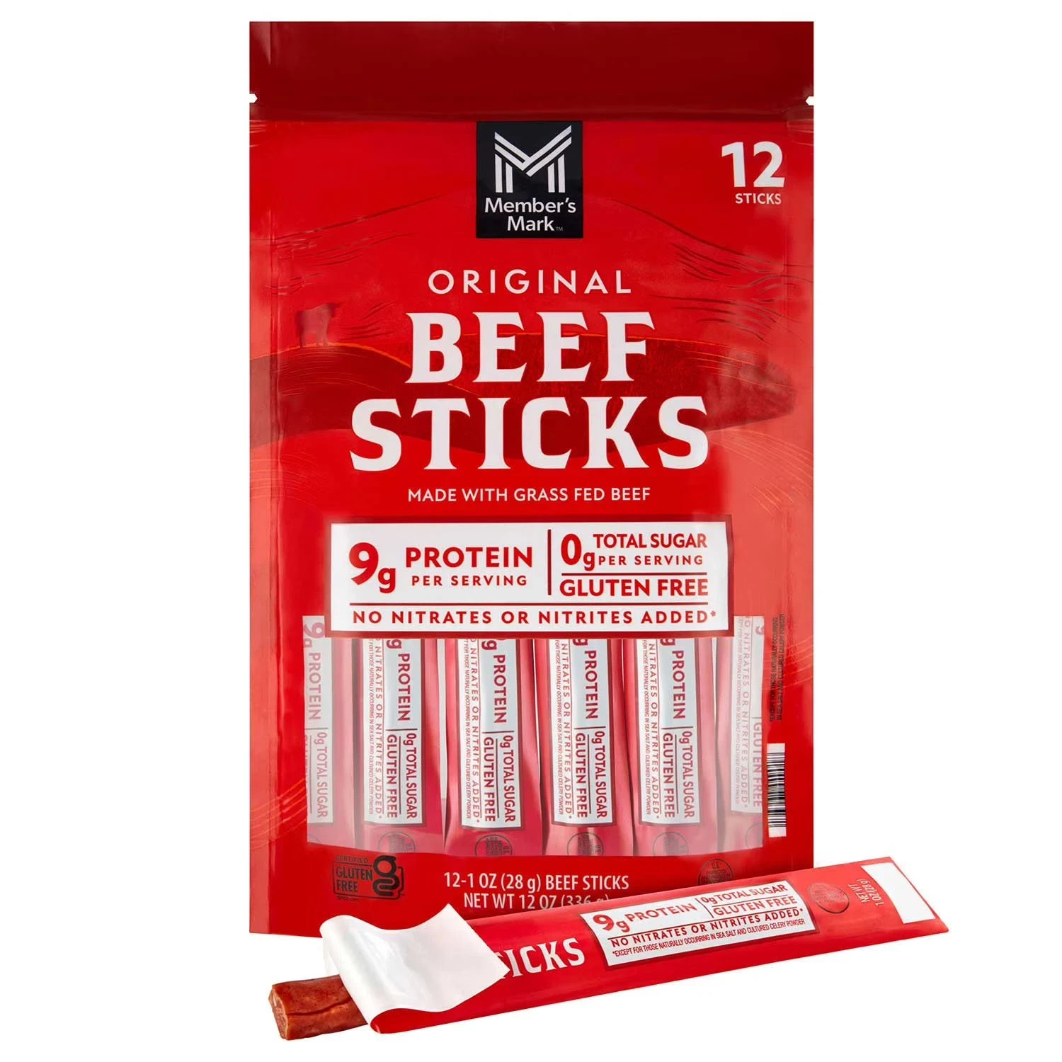 Member’s Mark Original Grassfed Beef Snack Sticks 1 oz., 12 pk.