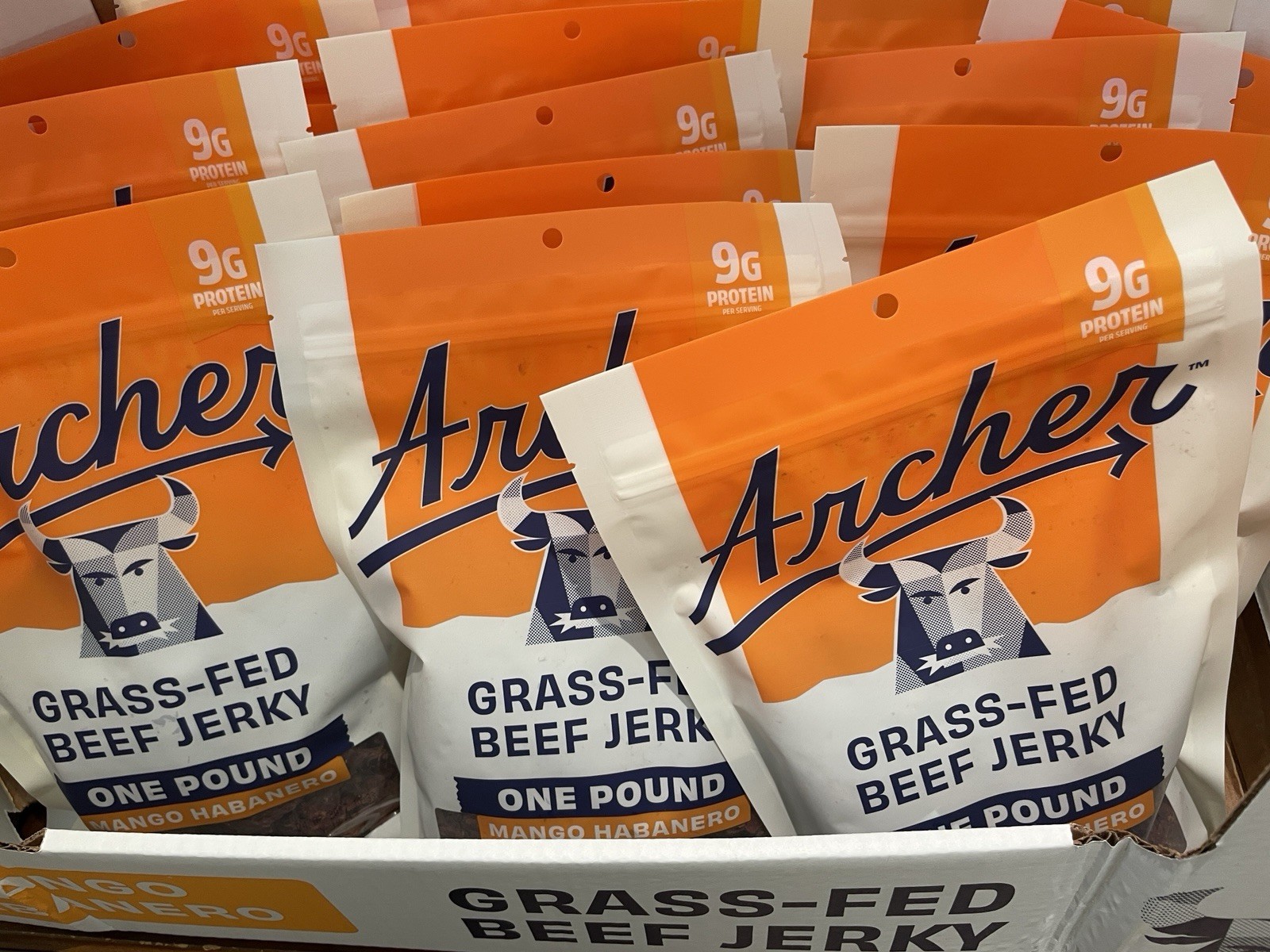 Archer Mango Habanero Grass-Fed Beef Jerky 16 oz./ 454g One Pound! 1 lb.