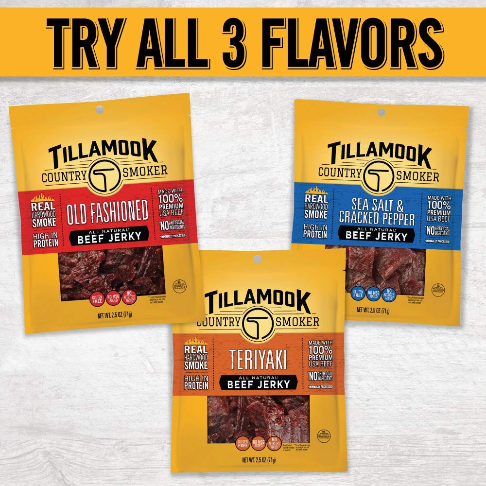 Tillamook Country Smoker Real Hardwood Smoked Beef Jerky, Sea Salt & Cracked Pep