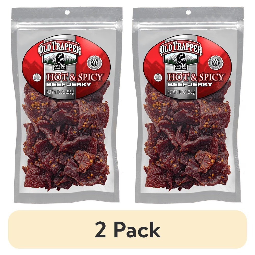 (2 pack) Hot Beef Jerky 10oz Resealable Bag