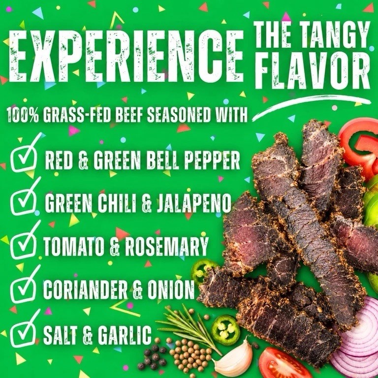 The Bearded Butchers Carne Asada Biltong, 3 oz – Air-Dried Beef Snack