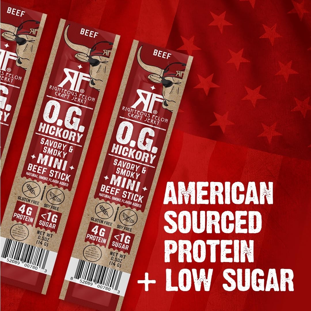 Righteous Felon Mini Meat Sticks | 100% Grass-Fed Beef Sticks | Keto, Gluten …