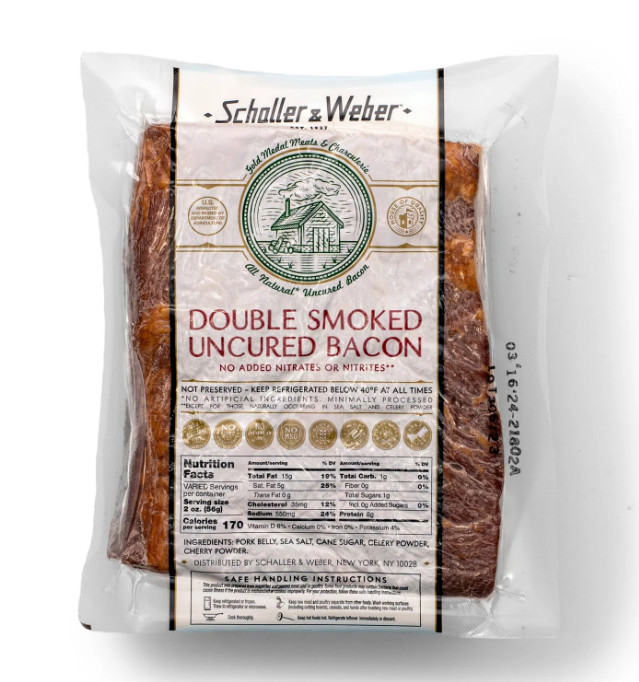 Schaller & Weber Double Smoked Bacon Slab 1lb (Pack of 2)