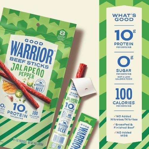 Good Warrior Jalapeno Beef Meat Sticks – 8oz/8ct