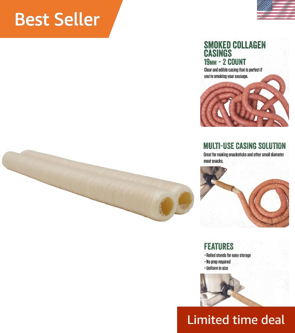 Products Clear Smoked Collagen Casings, 19Mm, Edible Sausage Casings, Stuffs App