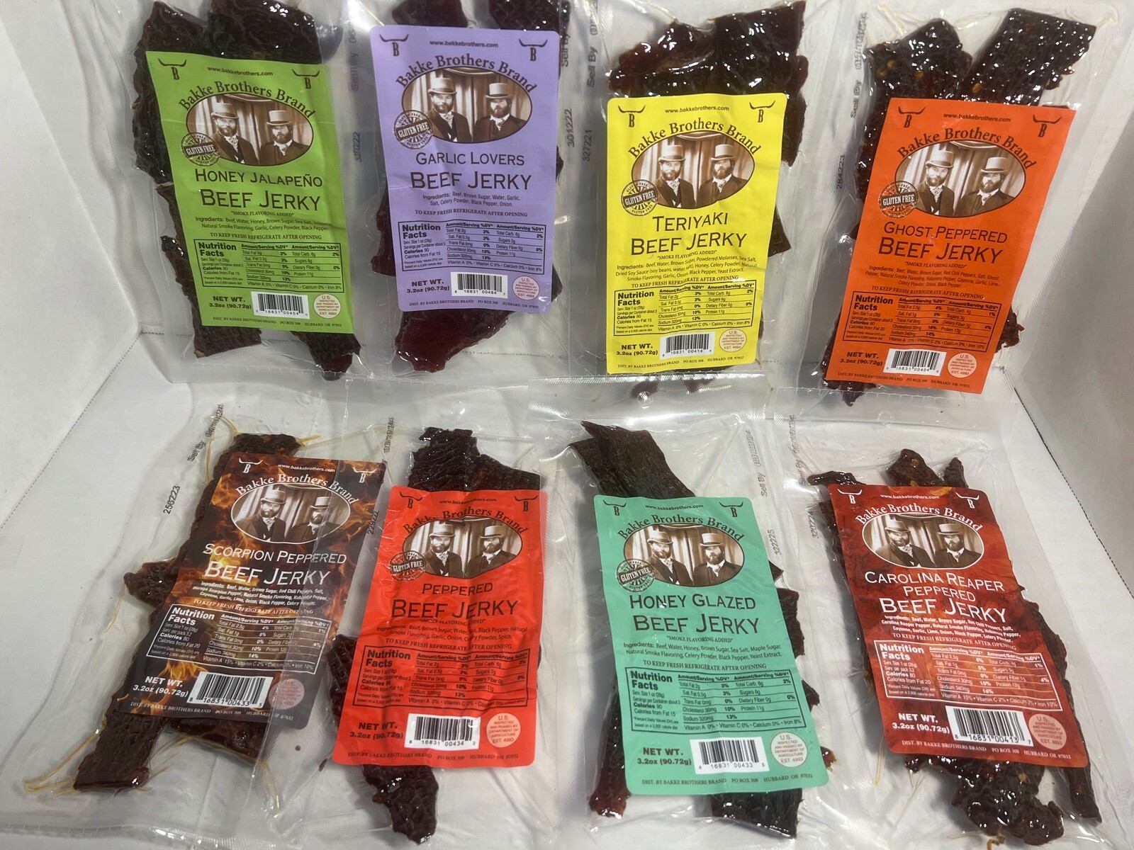 Bakke Brothers Beef Jerky 3.2oz Gluten Free – No MSG – No Nitrates YOU PICK!