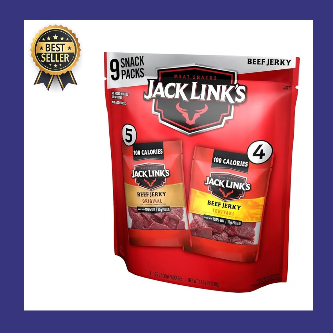 Beef Jerky Variety Pack – Original and Teriyaki – (9 Pack) 1.25 oz Bag – Ready t