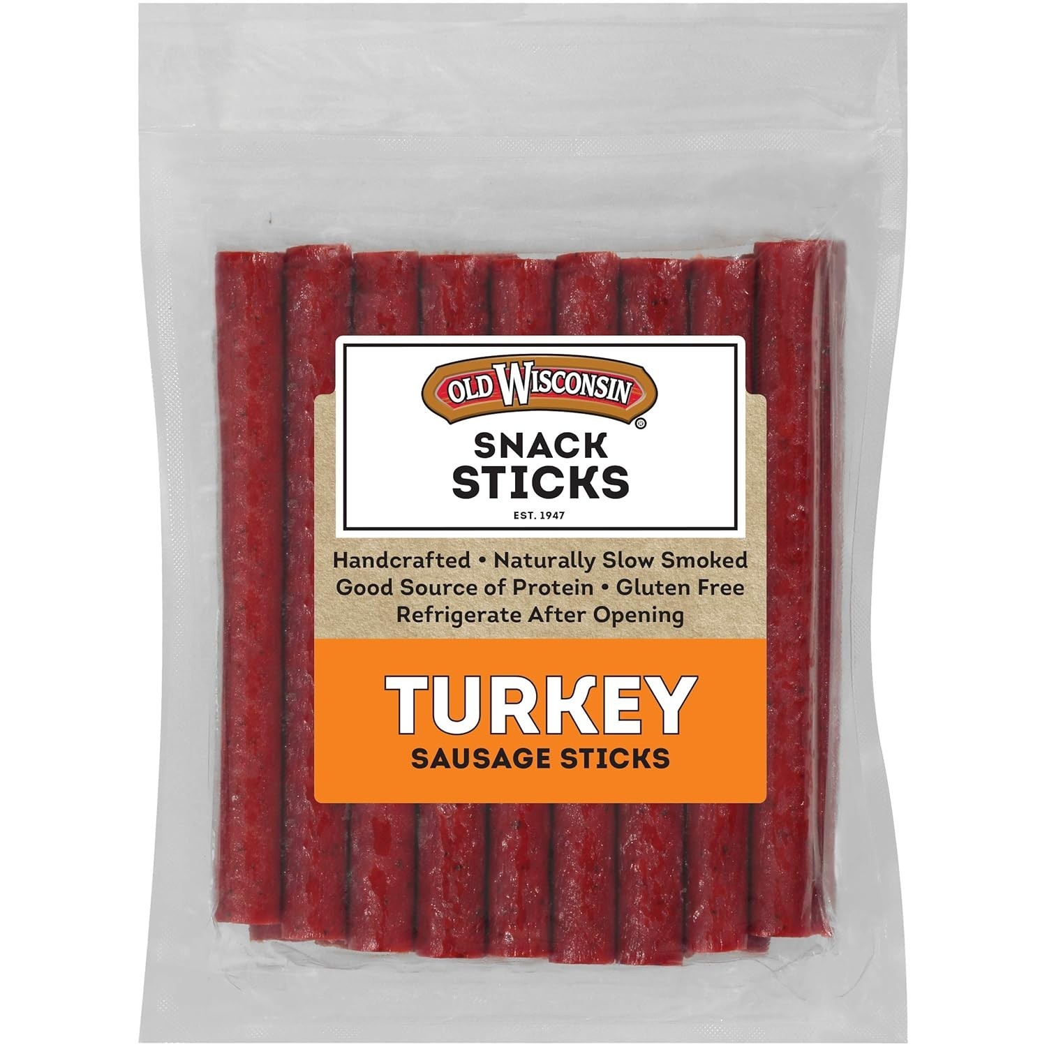 Ready to Eat Turkey Sausage Snack Sticks 16oz High Protein Low Carb Gluten Free
