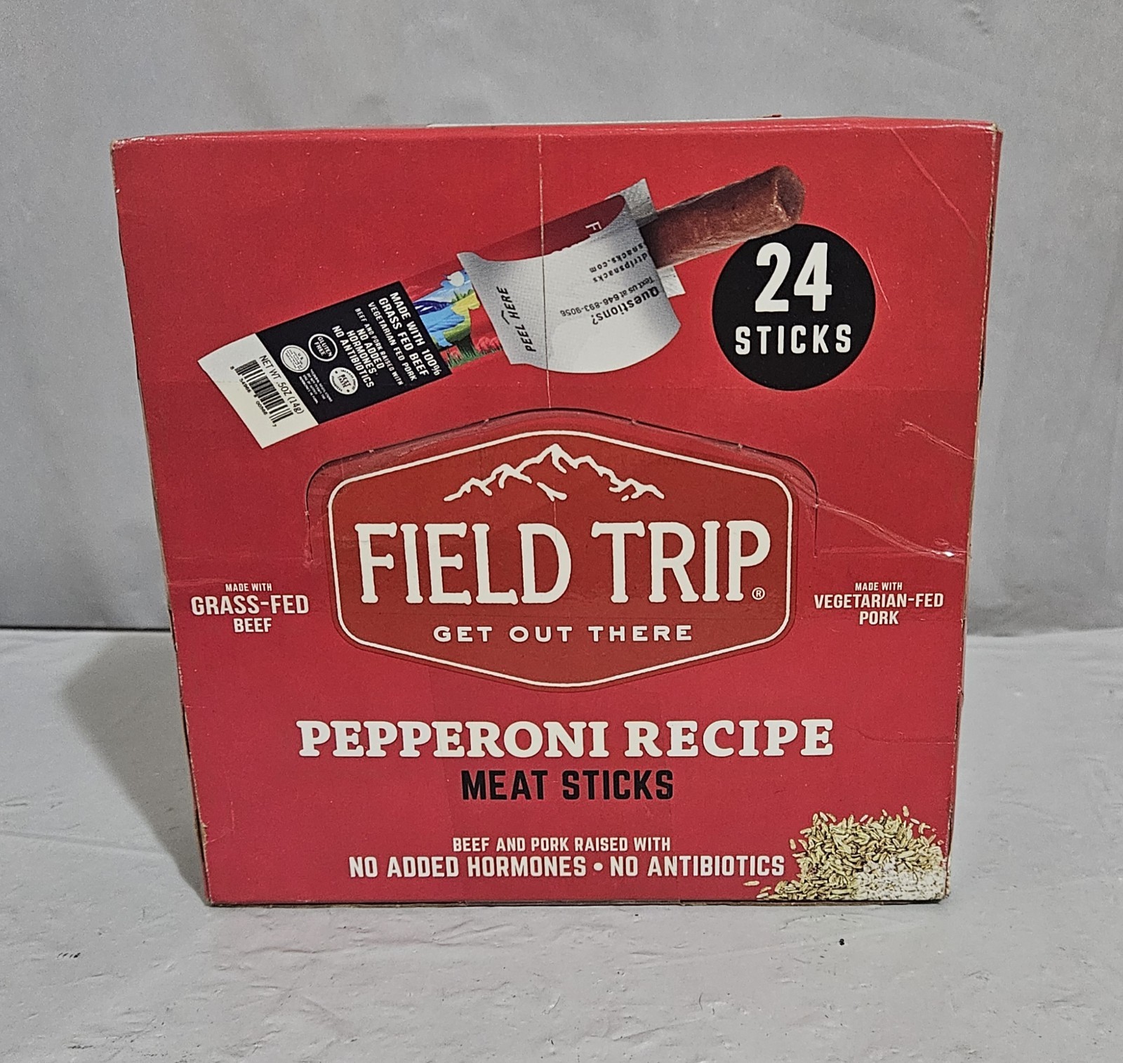 24 Meat Sticks Field Trip Pepperoni Recipe Grass Fed, No Hormones, No Antibiotic