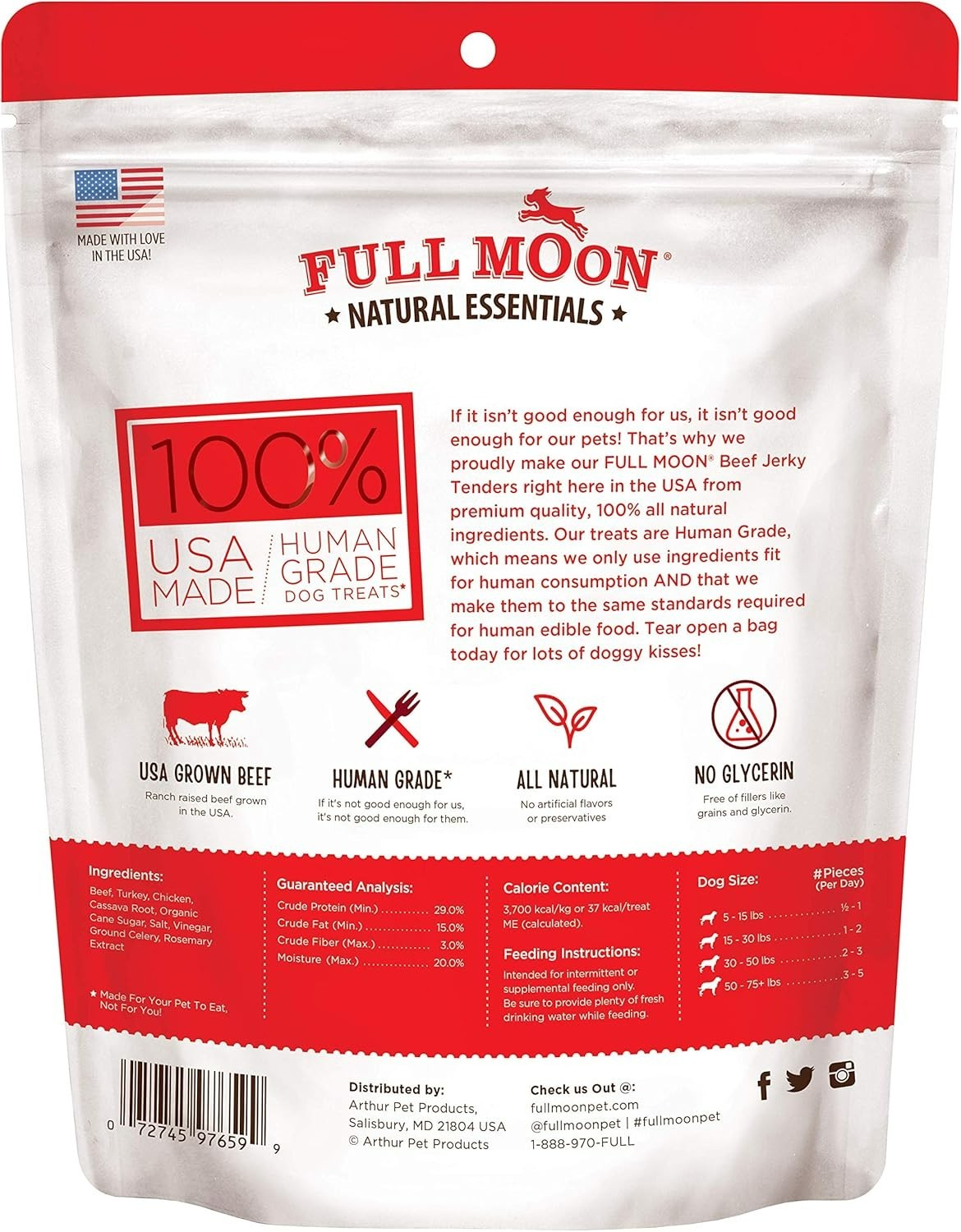 24 oz Human-Grade Beef Jerky Tenders – Natural Dog Treats, Soy-Free & USA Made