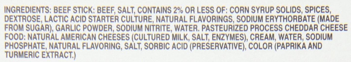 Old Wisconsin Beef Stick & Cheddar Snack 1oz Pack of 18 Protein On-the-Go