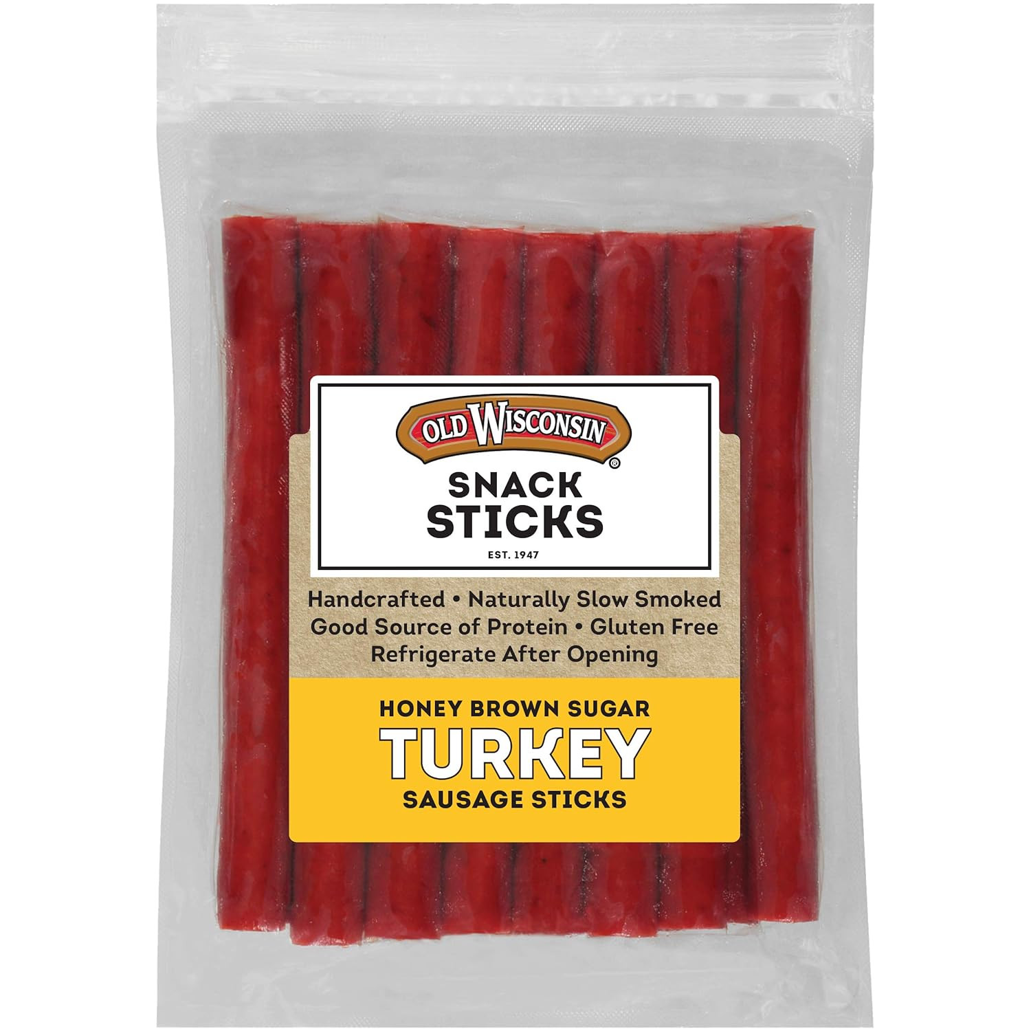 Honey Brown Sugar Turkey Sausage Snack Sticks, Naturally Smoked, Ready to Eat…