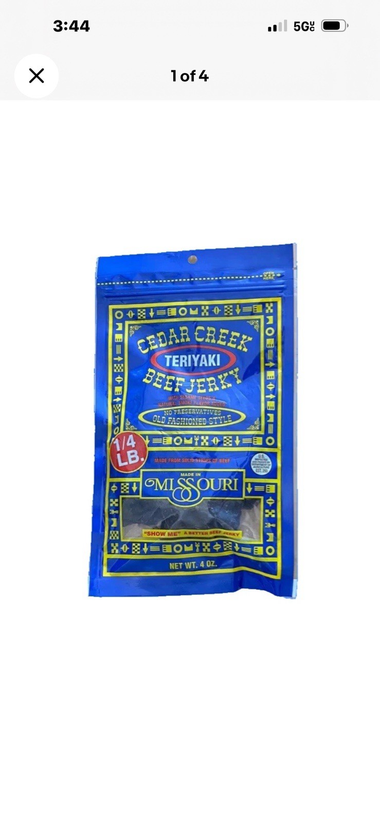 Mix and match 5-4oz bags Cedar Creek Jerky, Old Fashioned Style, $ 11.95 each