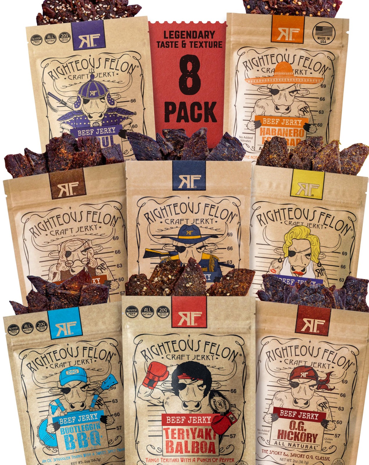 Beef Jerky Variety Pack – Beef Jerky Gift for Father’s Day – Gluten Free Beef…