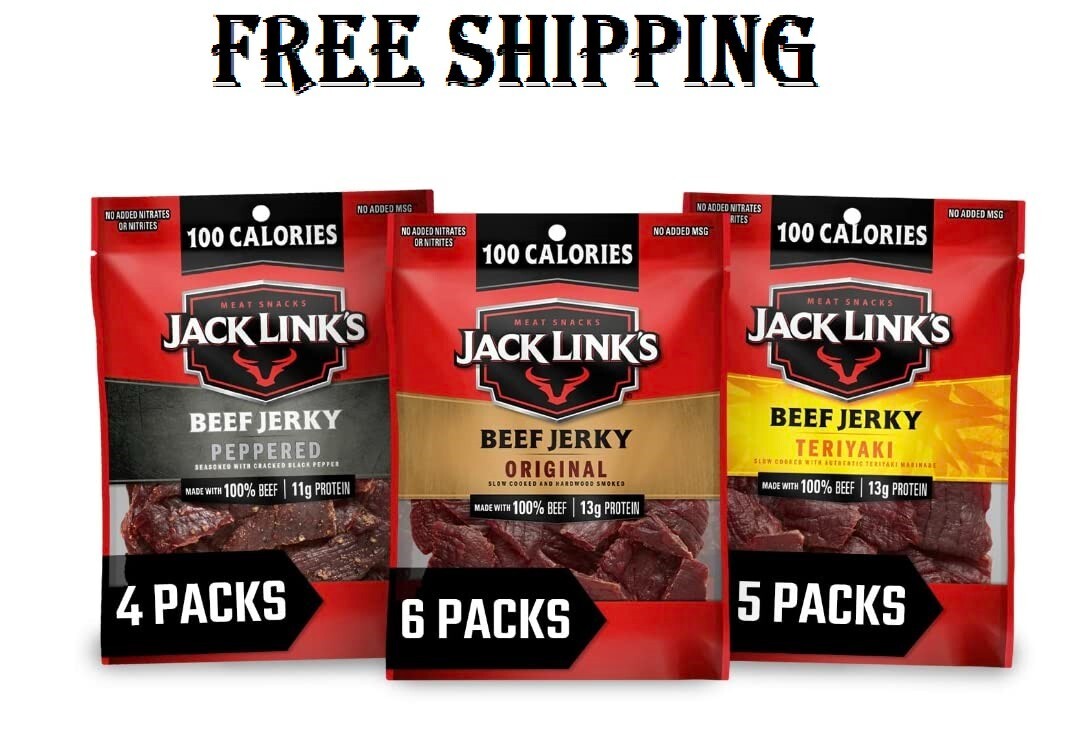 Jack Link’s Beef Jerky Variety Pack – Includes Original, Teriyaki, and Pepper…