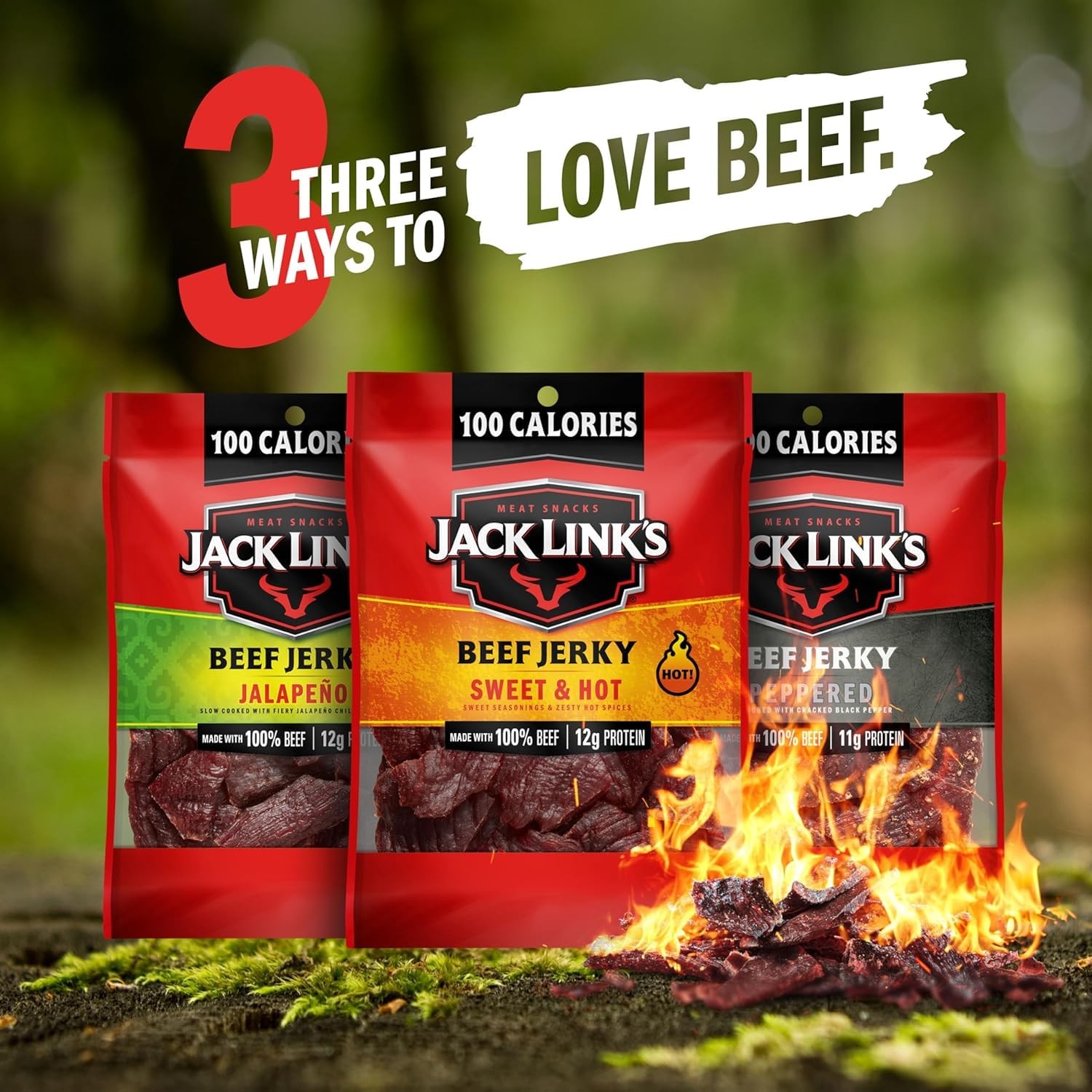 Bold Beef Jerky Variety Pack – Sweet & Hot, Jalapeño & Peppered – (15 Pack) 1…