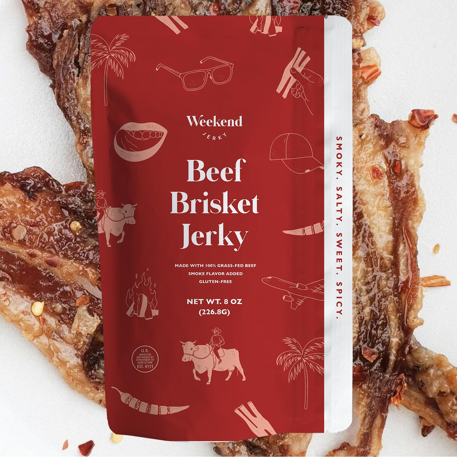 Premium Beef Brisket Jerky by – Made with 100% Grass-Fed Beef Gluten-Free Sweet