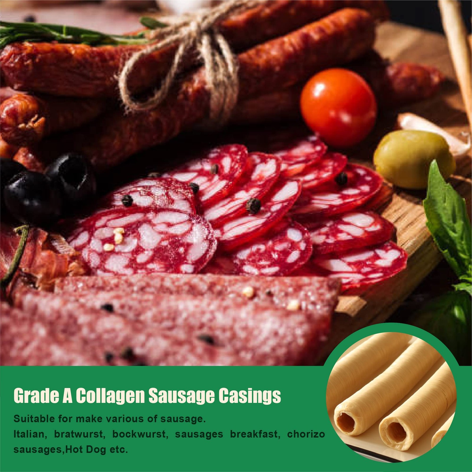 Edible Drying Sausage Casing, HALAL Collagen Sausage Casings for Flavorous Ho…