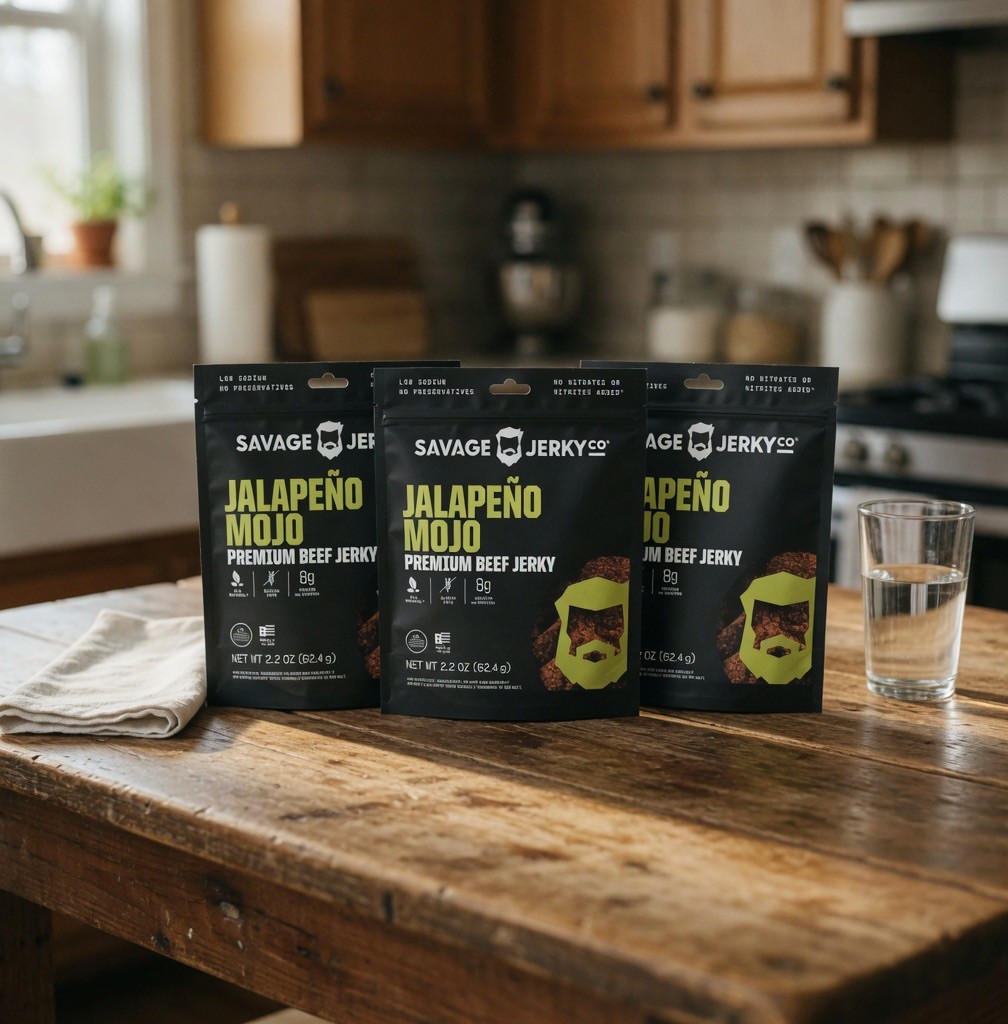 Savage Jerky Co 3-bags Jalapeño Mojo Beef Jerky Gluten Free No Preservatives