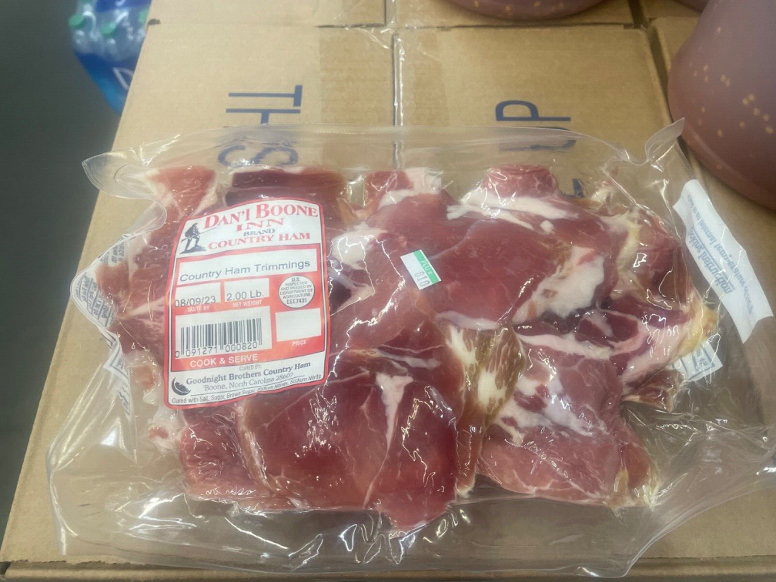 Dan’l Boone Inn Mountain Cured Country Ham Pieces Cut, 2 pound package