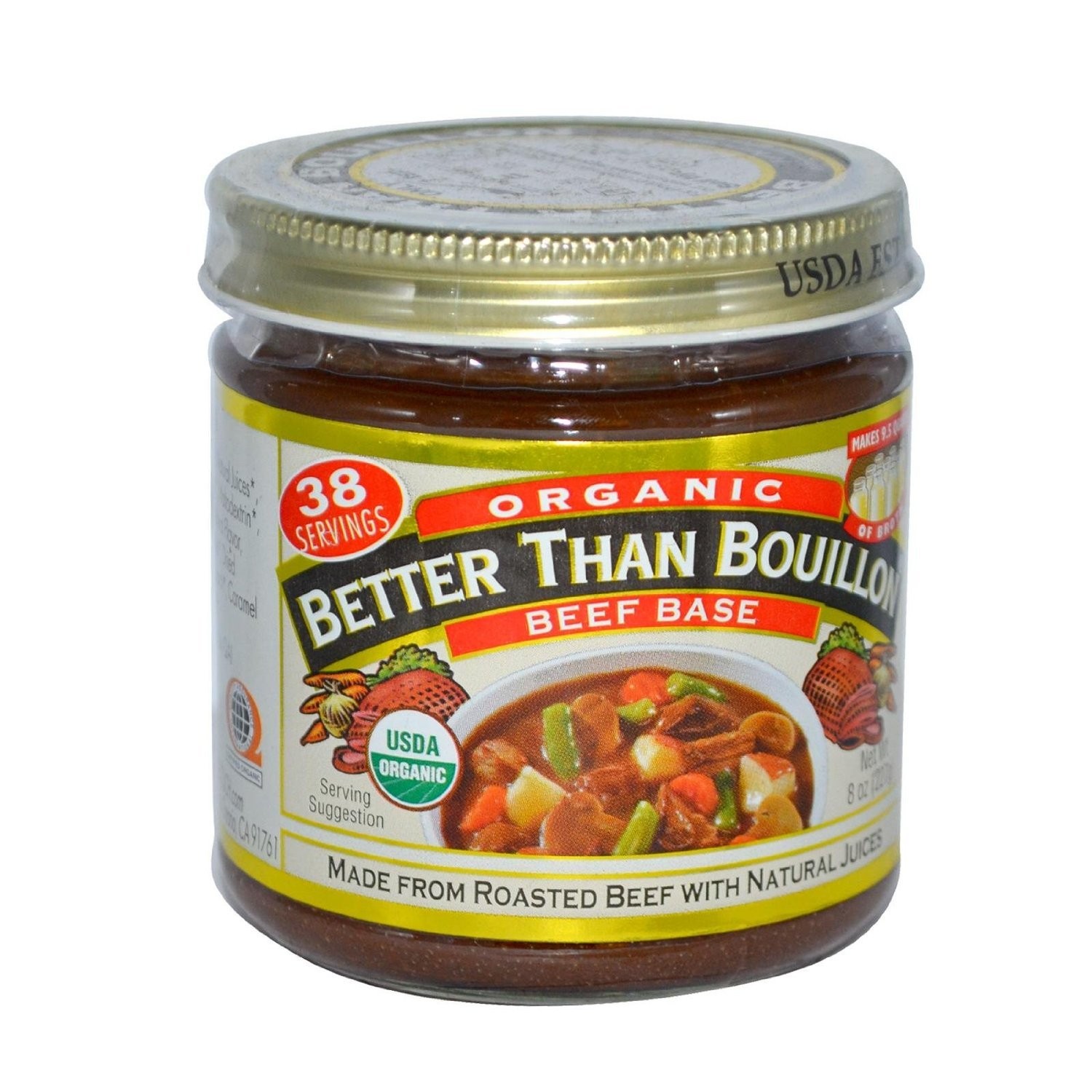 Better Than Bouillon Organic Roasted Beef Base, 8 oz 8 Ounce (Pack of 1)