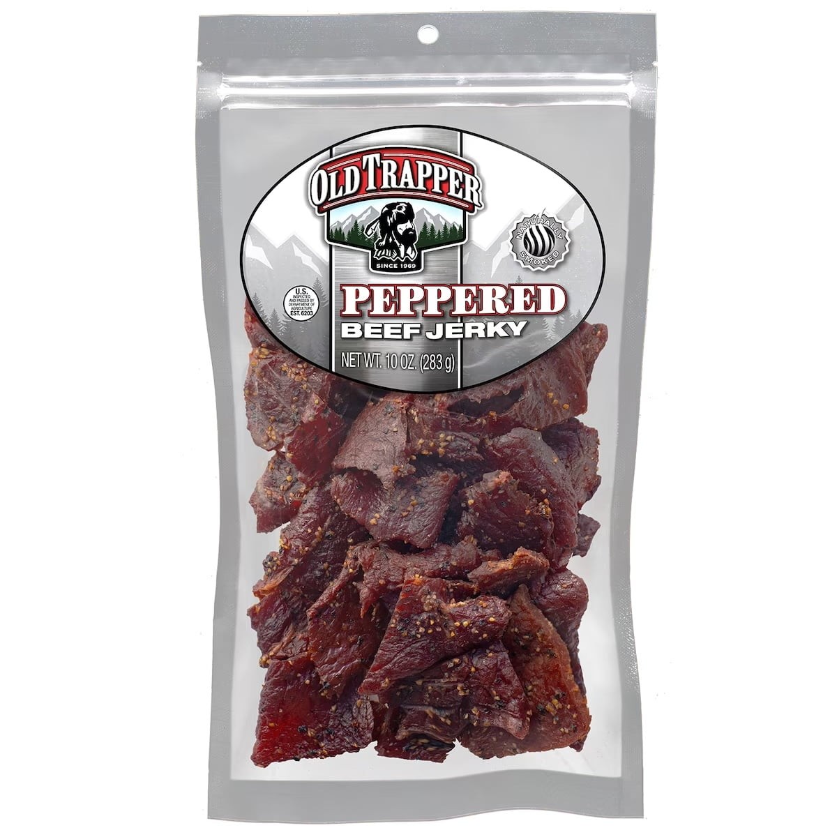 (2 pack) Peppered Beef Jerky 10oz Resealable Bag