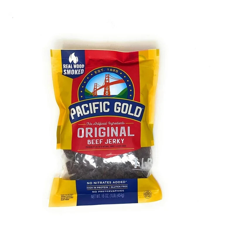 Pacific Gold Natural Wood Smoked Original Beef Jerky 16 oz