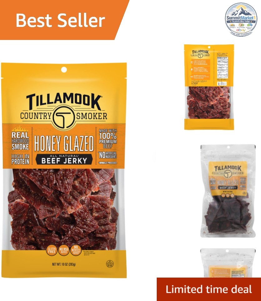 Real Hardwood Smoked Beef Jerky Honey Glazed 10 Ounce