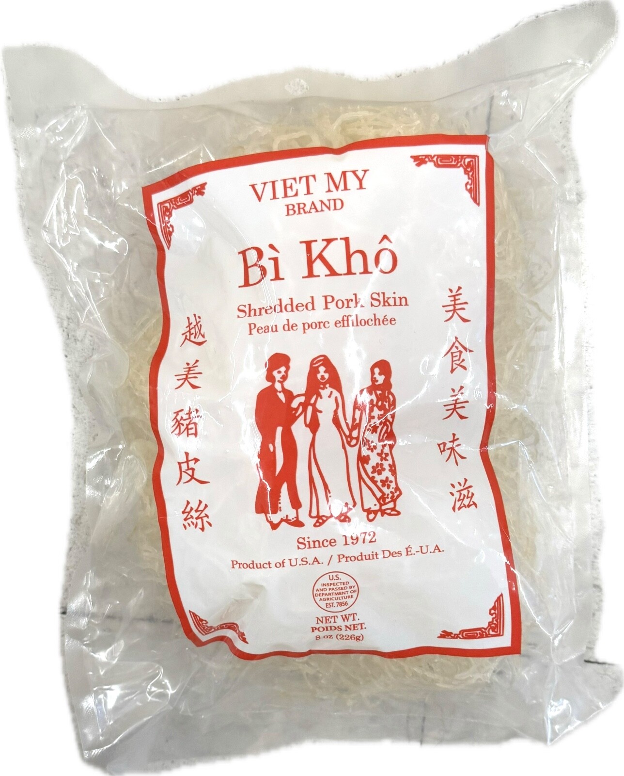 8oz Dried Pork Skin Strips (Bi Kho) – For Cooking – Made in USA