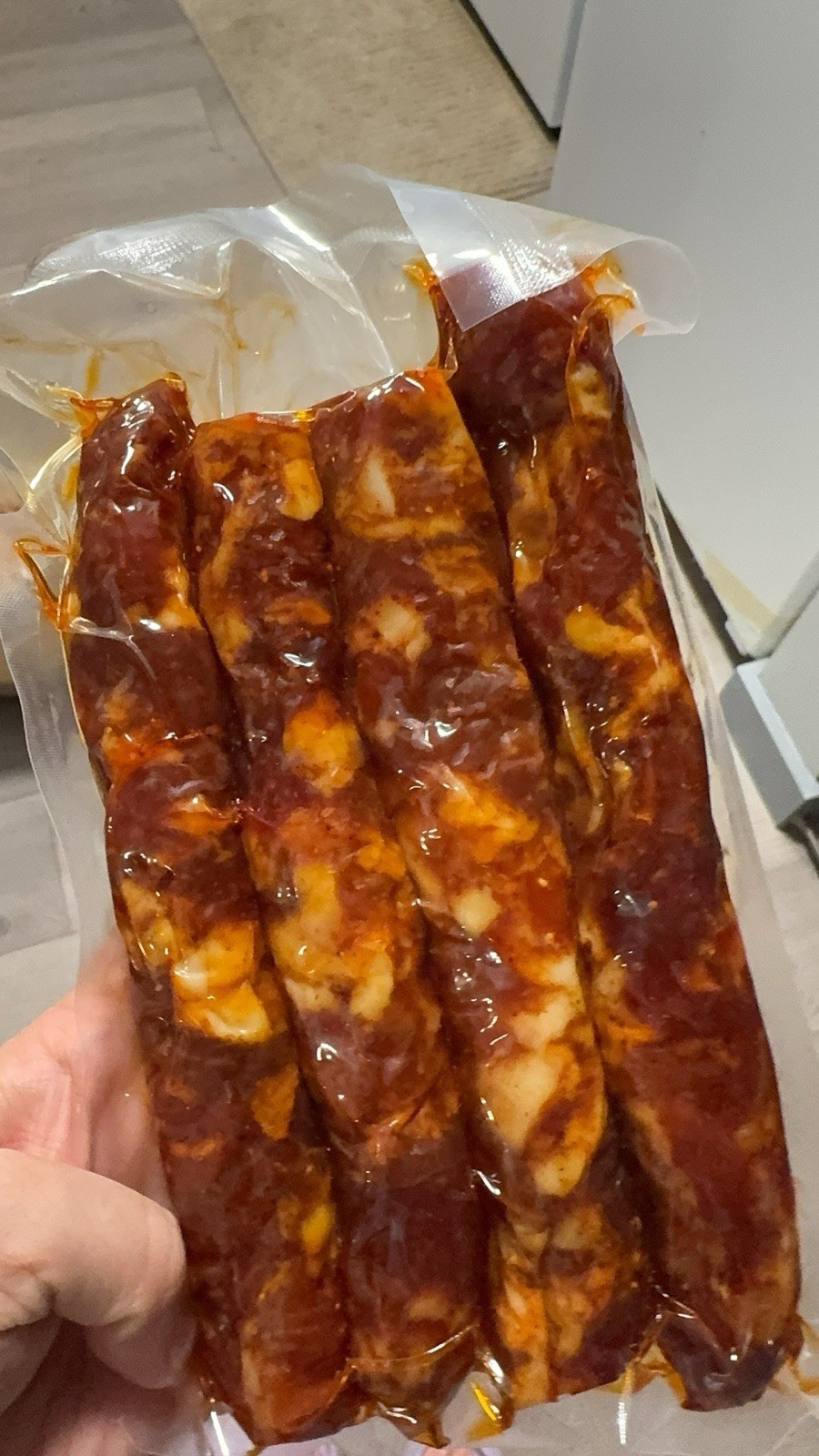 Homemade Chinese Pork Sausage Spicy Sichuan Flavor Vacuum Sealed Ready to Cook