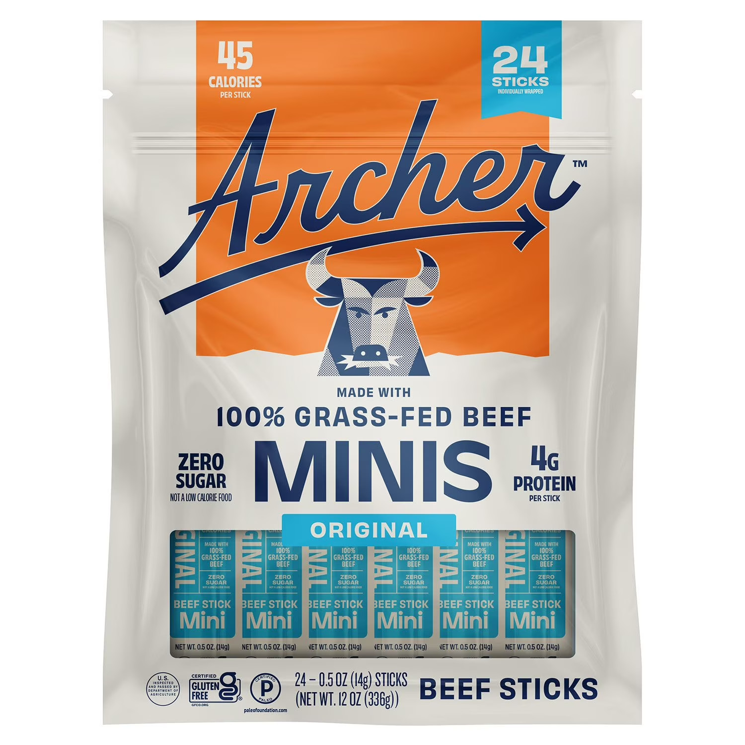 Archer Original Mini Beef Sticks 0.5 oz 24 pk