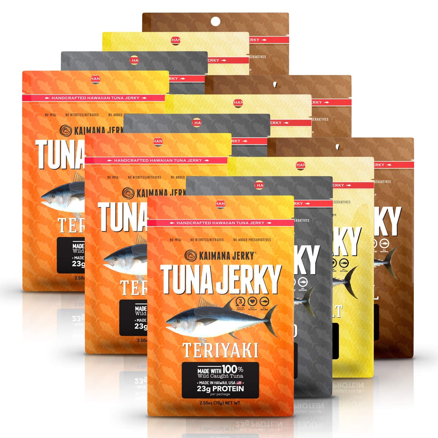 Kaimana Jerky Ahi Tuna Variety 12 Pack Bundle Handcrafted, Protein Rich & G…