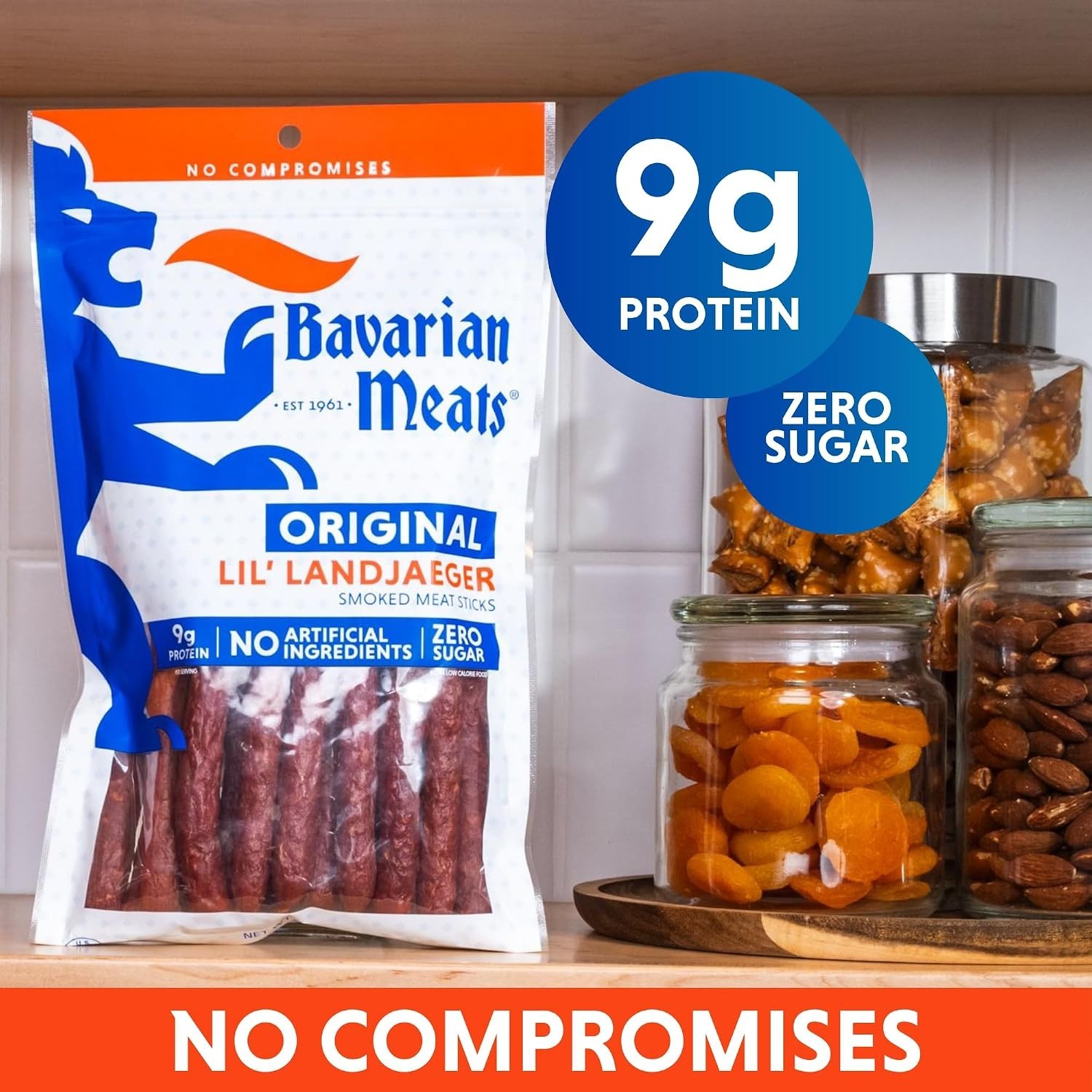 Lil’ Landjaeger Meat Sticks, Smoked Sausage Protein Snacks, Zero Sugar, Great…
