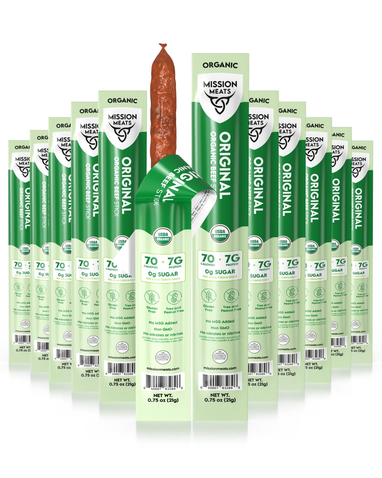 Mission Meats Organic Beef Sticks – Grass Fed & PastureRaised, Zero Sugar, No…