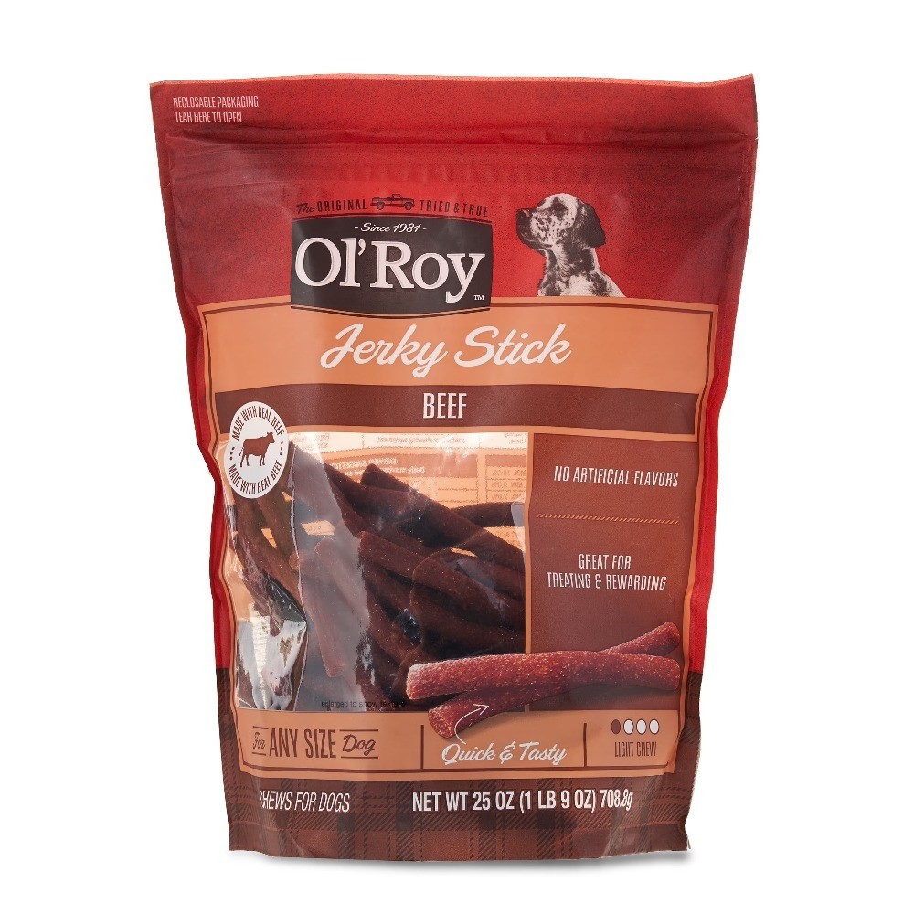 Beef Jerky Sticks for Dogs, 25 oz, All-Natural, High-Protein, Tender & Chewy