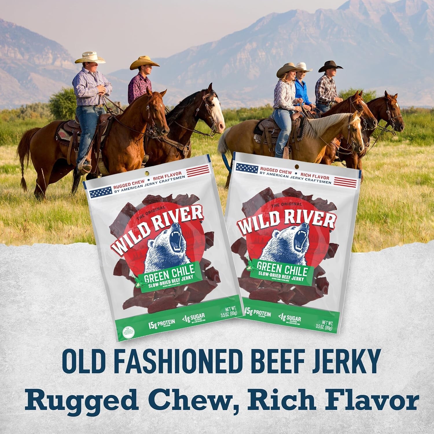 Wild River Green Chile Beef Jerky Old Fashioned Beef Jerky Gluten Free Delici…