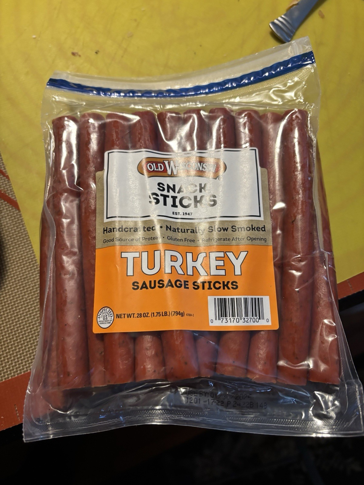 Old Wisconsin Turkey Sausage Snack Sticks, Naturally 1.75 Pound (Pack of 1)