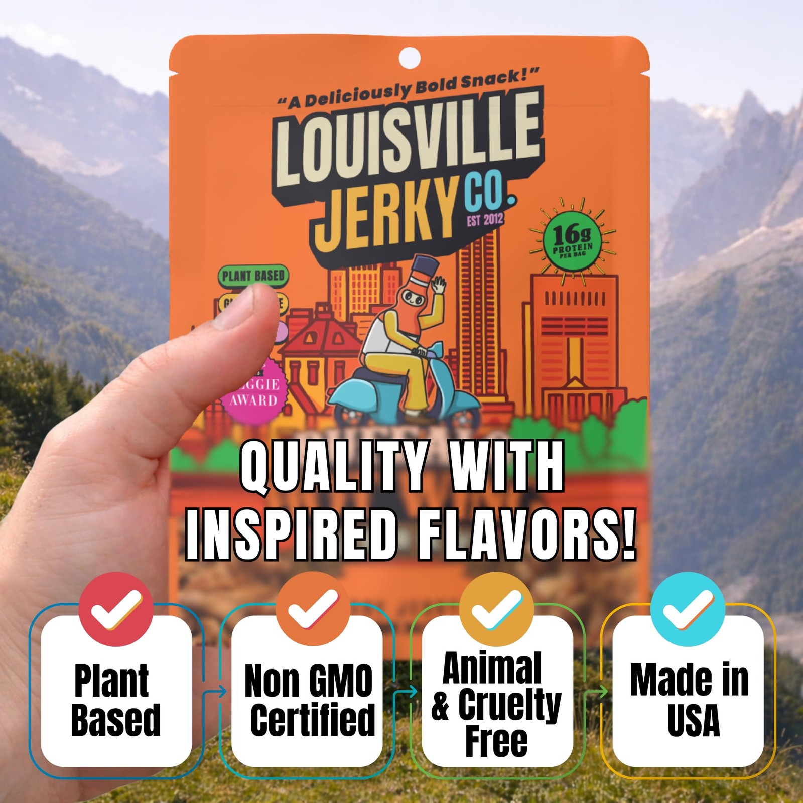 Louisville Vegan Jerky Buffalo Hot Wing Vegan and Vegetarian Meat LipSmacki…